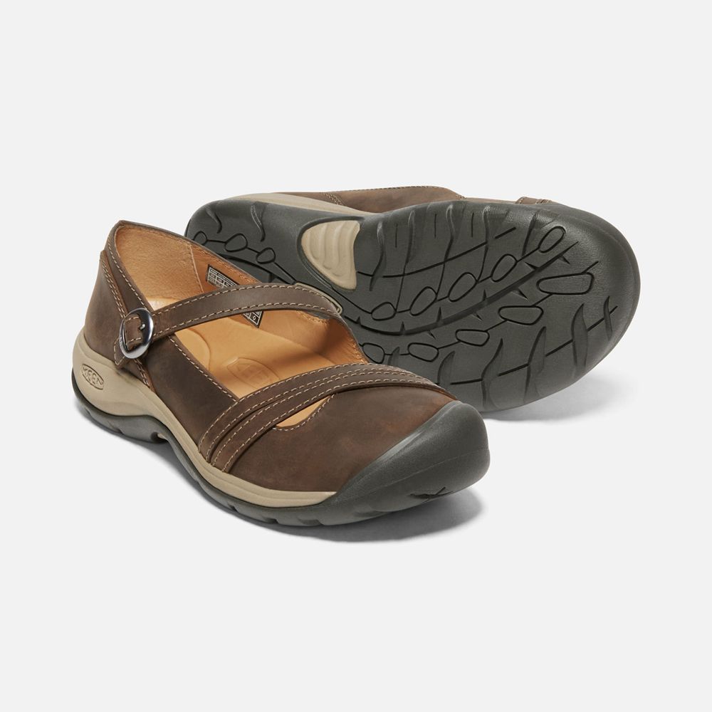 Keen Slip-On Dames Bruin - Presidio Ii Cross Strap - 82640-KURZ